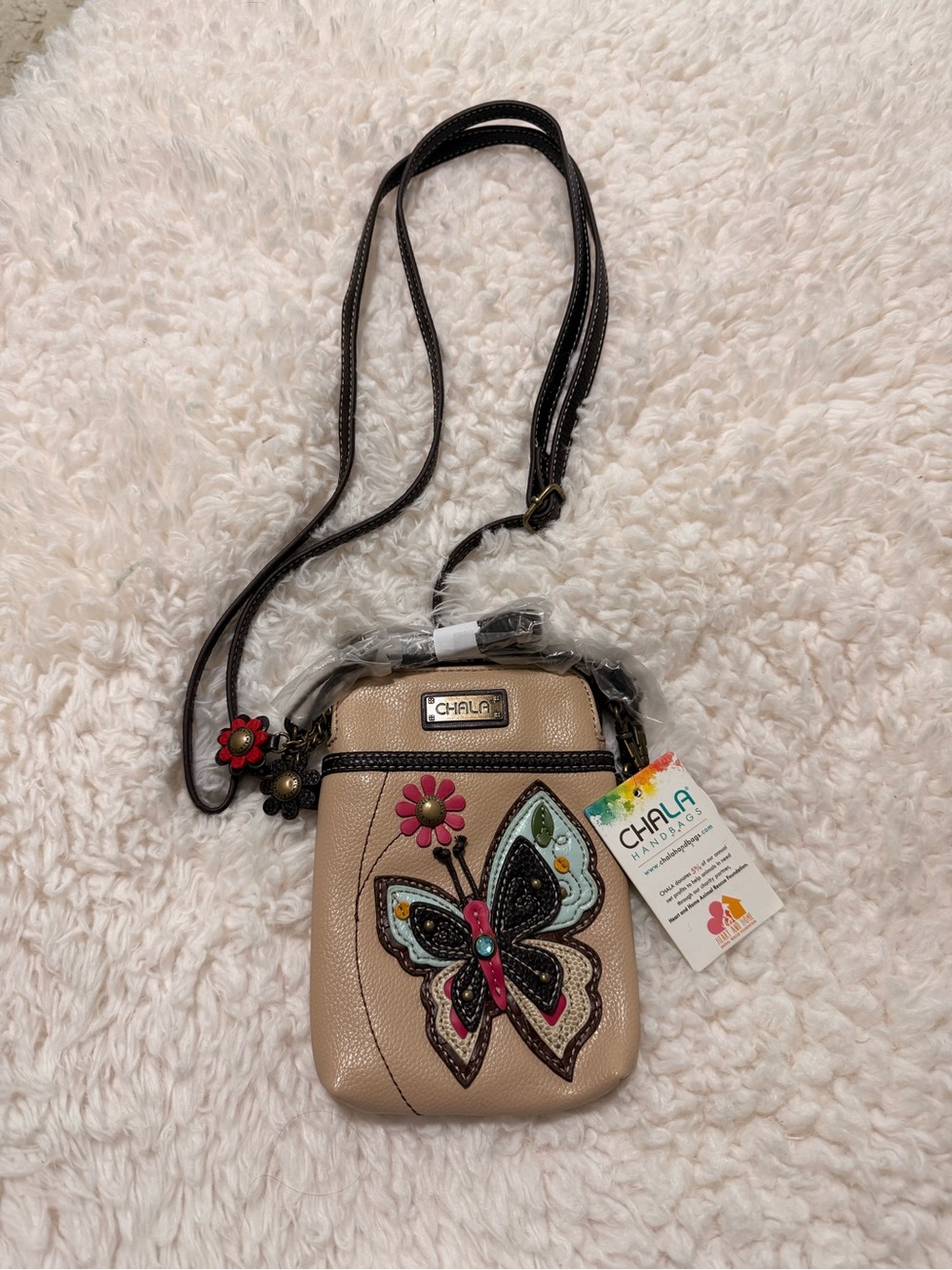 Chala Handbags New Butterfly Cell Phone Crossbody Bag NWT